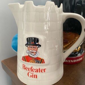 Beef Eater White Ceramic Pitcher